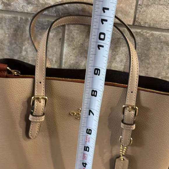 NWT Coach Tan Leather Mollie 25 Satchel with Structured Design - Picture 6 of 6